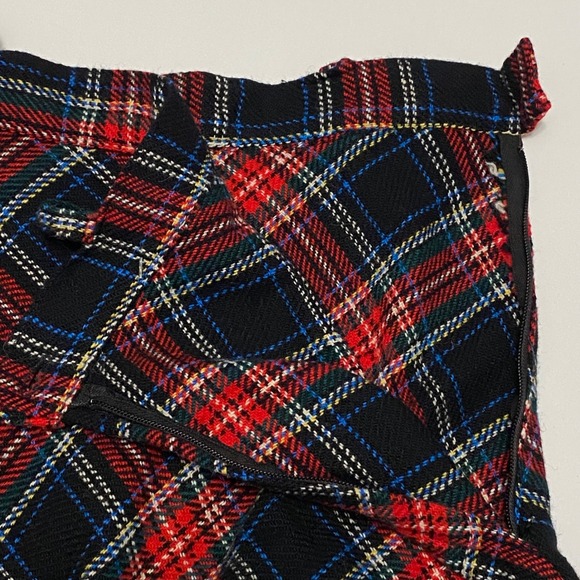 Women's Tartan Plaid Red Maxi Skirt Academia Heritage Old Money Retro - Picture 5 of 7